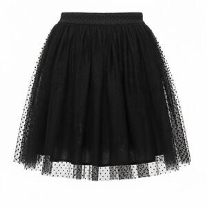 Lands’ End Black Tulle Polka Dot Mesh Midi Skirt 12 Whimsigoth Witchy Coquette